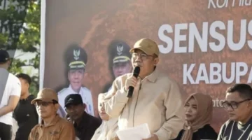 Bupati Lombok Utara, Najmul Akhyar, saat meresmikan pencanangan kegiatan pendataan ekonomi nasional itu pada Minggu (21/6/2026) pekan kemarin.
