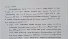 Keterangan poto : Surat jawaban somasi dari puskesmas maja atas dugaan bayi meninggal saay dilahirkan sungsang tanpa dilakukan oprasi cesar.