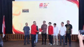 Eksekutif Nasional Liga Mahasiswa Nasional untuk Demokrasi atau LMND resmi meluncurkan Manifesto Arah Juang bertajuk Politik Redistribusi untuk Kesejahteraan Rakyat di Gedung Teater Kementerian Pemuda dan Olahraga, Jakarta, Senin, 27 Juli 2026